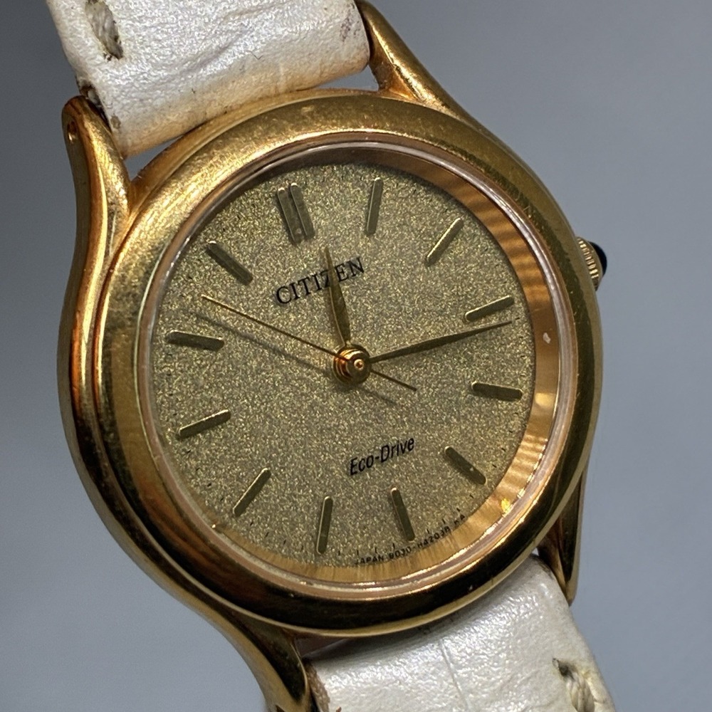 Vintage Citizen Eco-Drive Gold Tone Ladies Watch B033-T000789-Working!